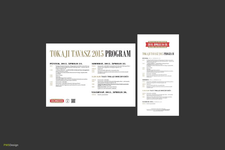 Tokaji Tavasz 2015 - programfüzet tervezése