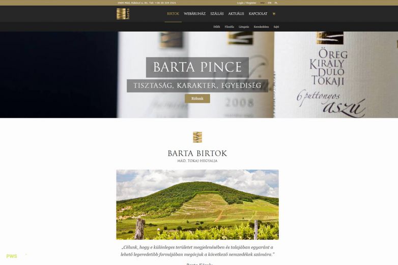 Barta Pince - Wordpress website design