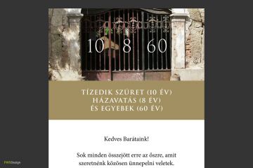 "10 8 60" Invitation design for Barta Winery