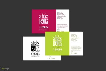 Wine label design for A Boros Borbár Sárospatak - "A Ház Bora".