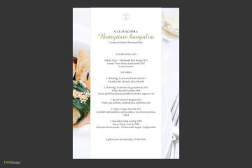 Tokaj Spring 2017 Gala dinner - menu card design