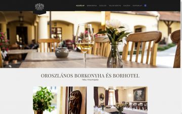Weboldal készítése az Oroszlános Borkonyha és Borhotel részére, Weboldal tervezés, fotózás