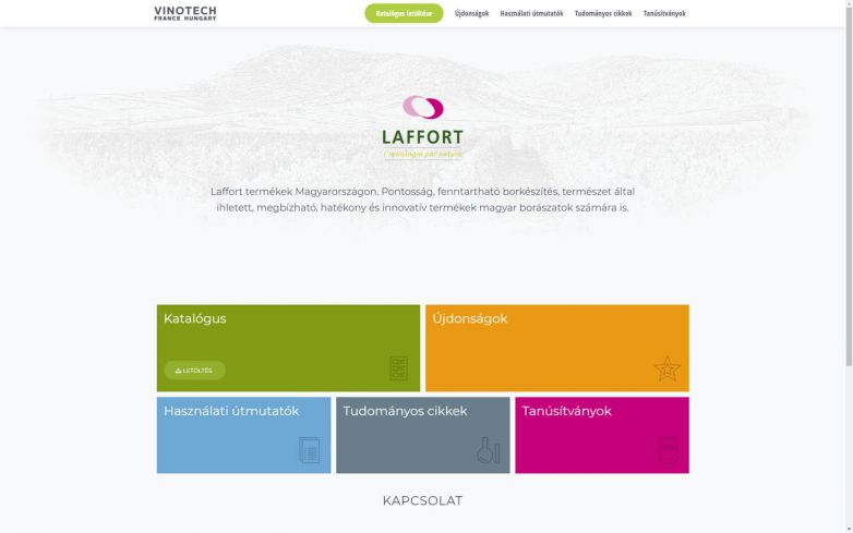Weboldal tervezése a Vinotech France Kft. részére